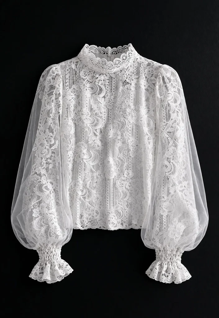 White lace cotton blouse – photo 2